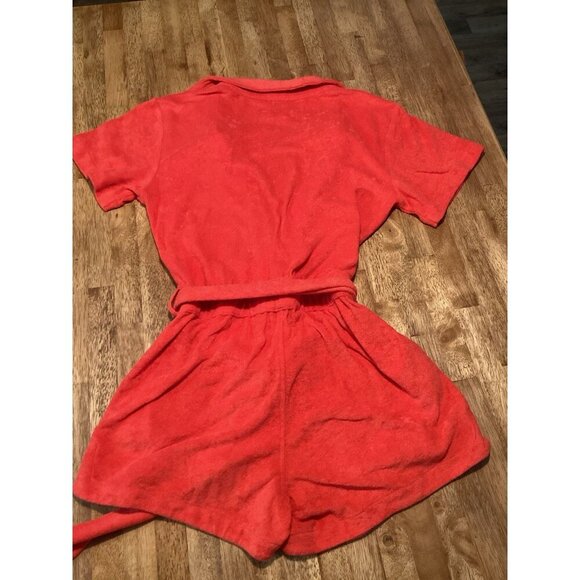 GIANNA BINNI Terrycloth Romper Red Small Cover-Up Beach Vacation Classic Preppy - Picture 7 of 9